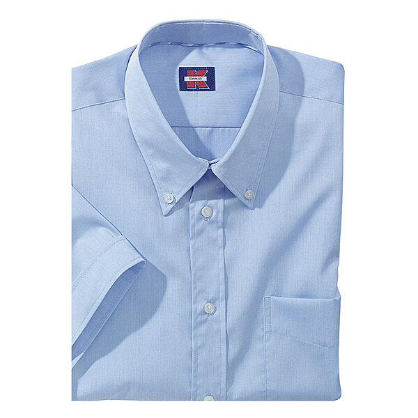 Button Down Kragen | Hemd Kurzarm | Farbe blau