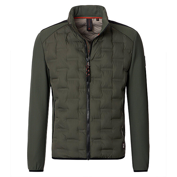 Casa Moda | Steppjacke im Material-Mix | Stepp mit Softshell | Oliv