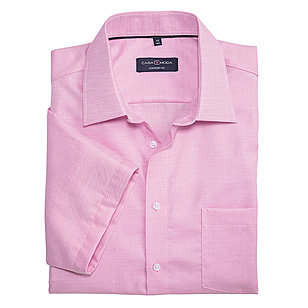 Casa Moda | Bügelfreies City-Hemd | Kurzarm | Reine Baumwolle | Kent-Kragen | Farbe rosé