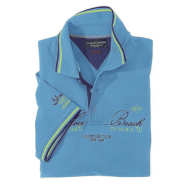 Casa Moda Baumwoll Pique Polo Farbe aqua