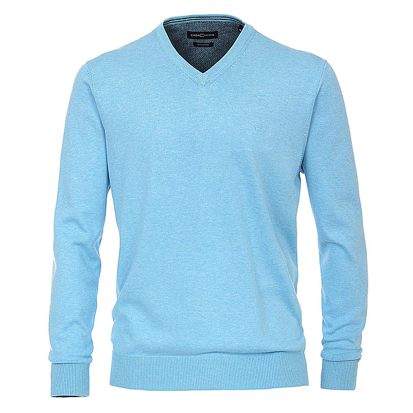   Casa Moda | Baumwoll-Pullover | V-Ausschnitt | Pima Cotton | Farbe hellblau