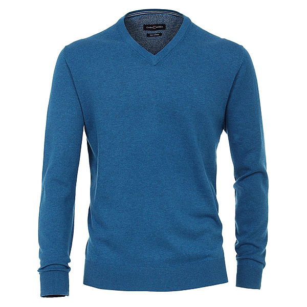   Casa Moda | Baumwoll-Pullover | V-Ausschnitt | Pima Cotton | Petrol