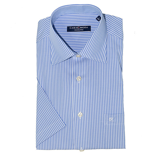 Casa Moda | City Hemd Halbarm bgelfrei | Hellblau Streifen