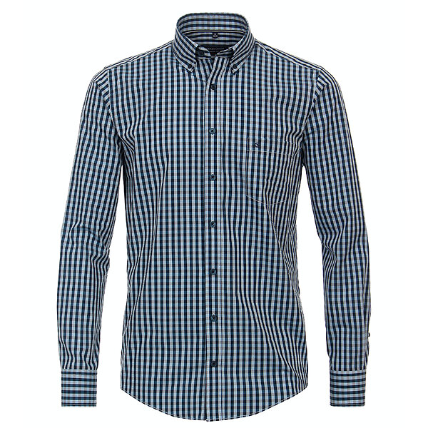 Casa Moda | Freizeithemd Baumwolle Popeline | Button-down-Kragen | Blau Karo