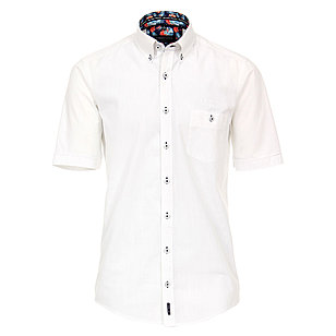 Casa Moda | Halbarm Hemd uni nah | Baumwolle Button-down-Kragen | Weiß