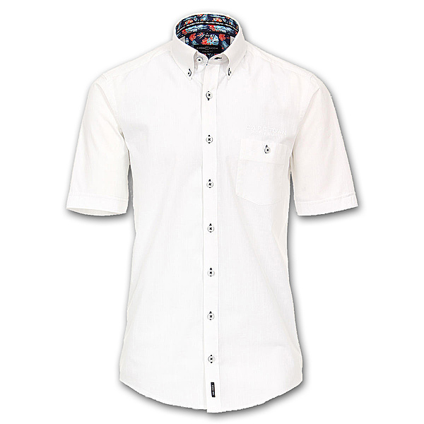 Casa Moda | Halbarm Hemd uni nah | Baumwolle Button-down-Kragen | Wei