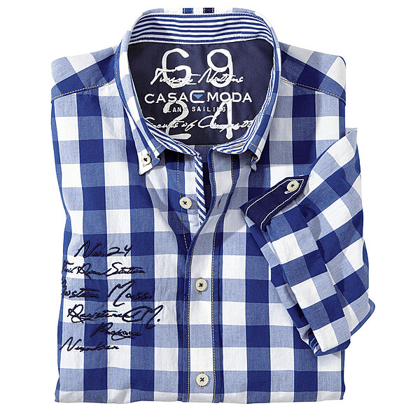 Casa Moda Halbarm Sommerhemd Farbe marine Karo