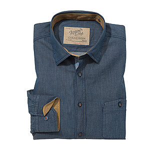 Casa Moda | Jeans Hemd Button-down-Kragen | Farbe blue