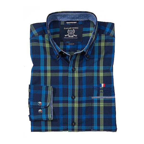 Casa Moda | Karo Hemd Button down Kragen | Farbe marine
