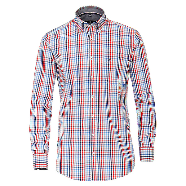 Casa Moda | Langarm-Hemd | Button-down-Kragen | Baumwolle Sport- Karo | Rot