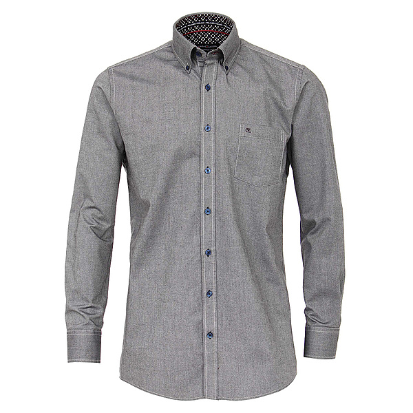 Casa Moda | Langarm-Hemd | Button-down-Kragen | Baumwolle Oxford | Grau