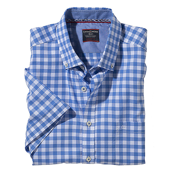 Casa Moda | Sportliches Sommerhemd | Button down Kragen, Baumwolle | Blau-wei