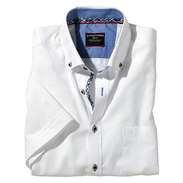 Casa Moda | Sportliches Sommerhemd | Button down Kragen, Baumwolle | Farbe wei