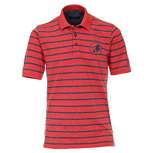 Casa Moda | Modernes Polo-Hemd | Baumwolle | Farbe rot mit Streifen