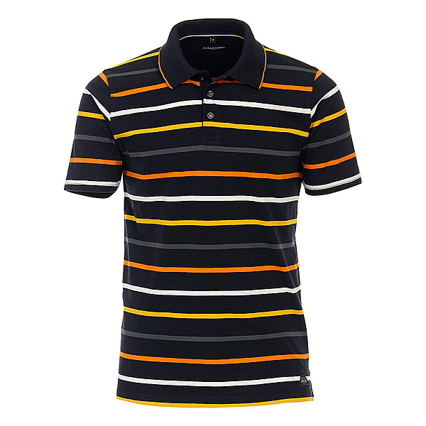 Casa Moda | Polo-Shirt mit Knopfleiste | Baumwolle Jersey | Marine Streifen