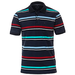 Casa Moda | Polo-Shirt mit Knopfleiste | Pflegeleichte Baumwoll-Mischung | Blau