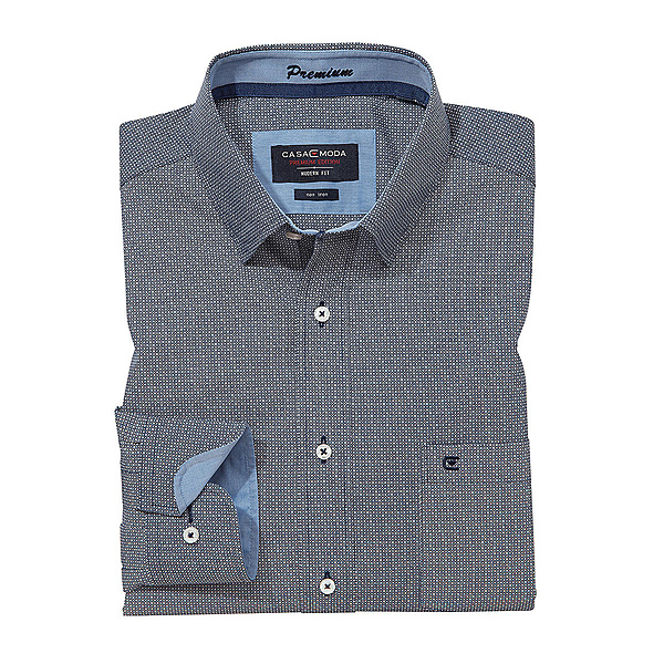 Casa Moda | Premium-City-Hemd | Button down Kragen | Marine bedruckt