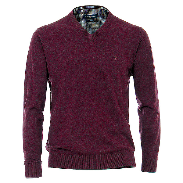 Casa Moda | Pullover mit V-Ausschnitt | Pima-Cotton | Burgund