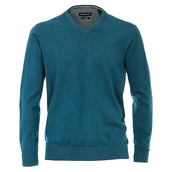 Casa Moda | Pullover mit V-Ausschnitt | Pima-Cotton | Petrol