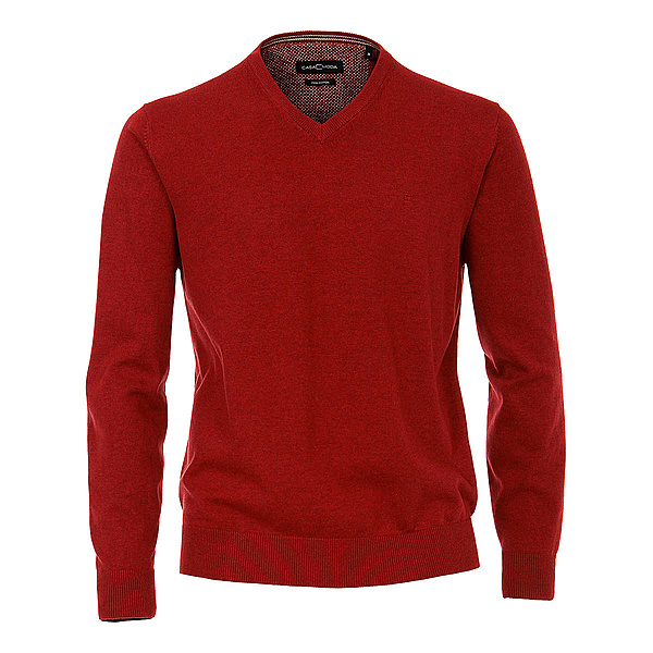 Casa Moda | Pullover mit V-Ausschnitt | Pima-Cotton | Rot