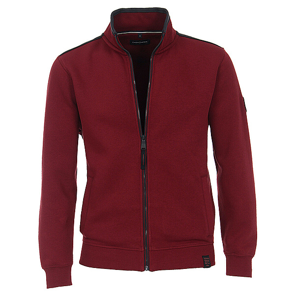 Casa Moda | Sweat-Jacke Baumwolle | Mit Schubtaschen | Burgund