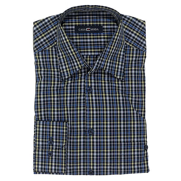 CasaModa |&nbsp;Allround Hemd | Langarm | Vario-Kragen | Blau Karo
