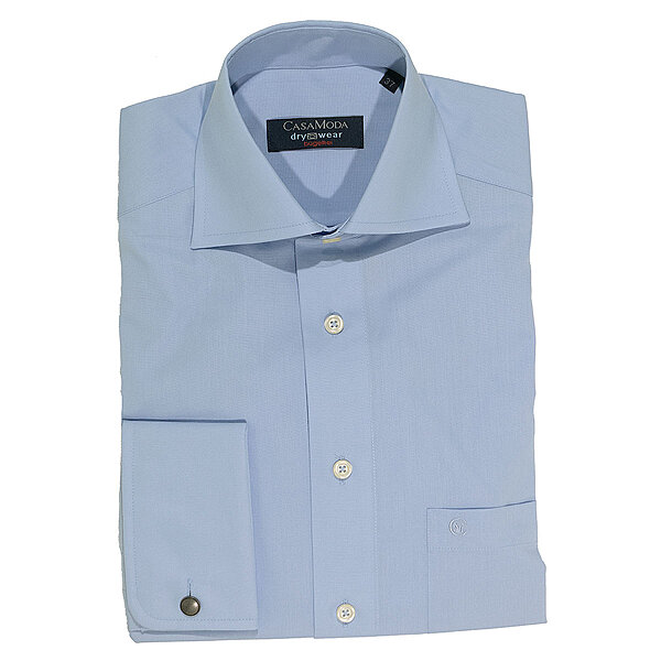 CasaModa | Elegantes City-Hemd | Hai-Kragen | Bgelfreie Baumwolle | Blau