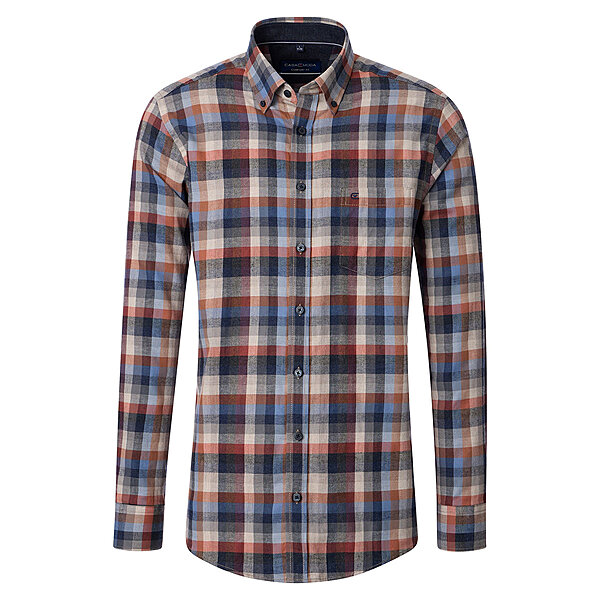 CasaModa | Flanell-Hemd | Baumwolle | Comfort Fit | Button-down-Kragen | Multicolour Karo