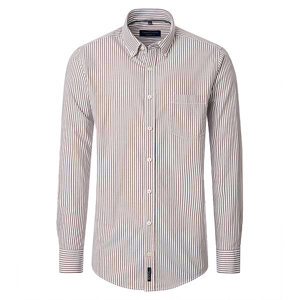 CasaModa | Freizeithemd | Baumwoll-Oxford | Button down Kragen | Beige Streifen