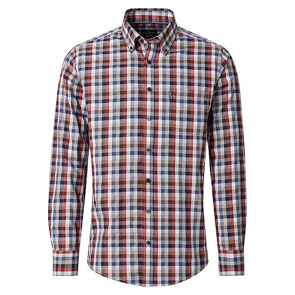 CasaModa | Freizeithemd | Baumwolle Dobby | Button-down-Kragen | Rot Karo