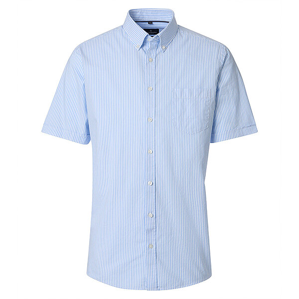 CasaModa | Freizeithemd Kurzarm | Baumwolle | Button-down-Kragen | Blau Streifen