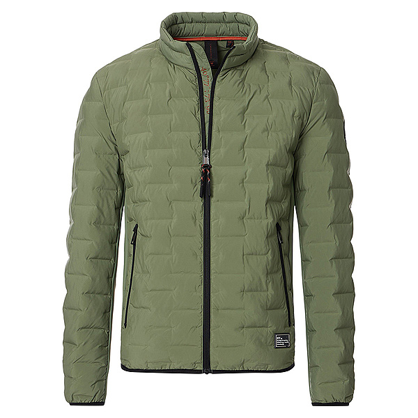 CasaModa | Hybridjacke im Material-Mix | Schilf