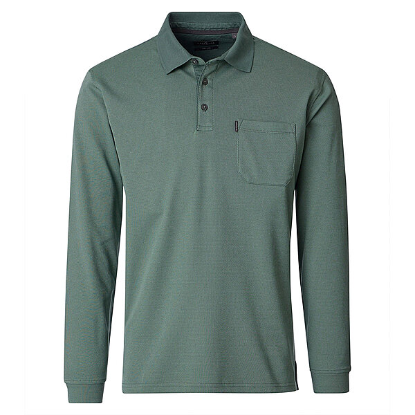 CasaModa | Langarm Polohemd mit Brusttasche, pflegeleicht | Gr�n