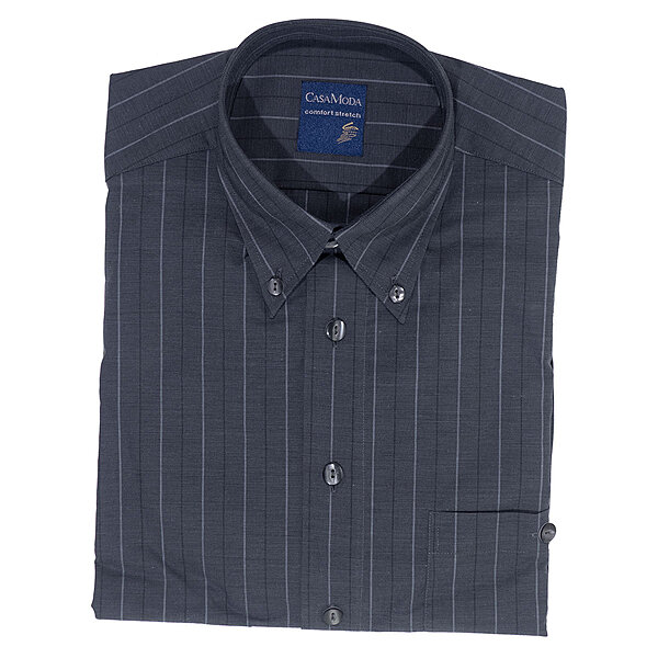 CasaModa | Langarmhemd Stretch | Anthrazit Streifen