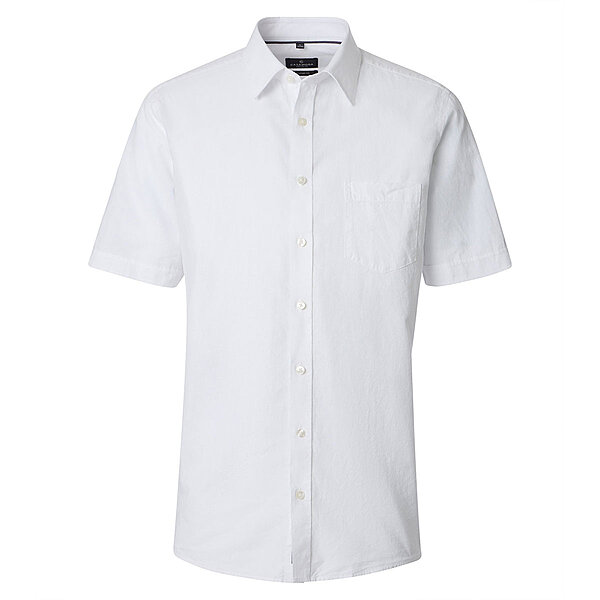 CasaModa | Leinenhemd | Halbarm | Kent-Kragen | Weiss