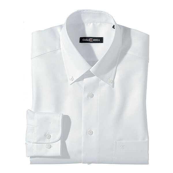 CasaModa | Oxford Hemd | Bgelfreie Baumwolle | Button-Down-Kragen | Weiss