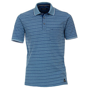 CasaModa | Polo-Hemd mit Brusttasche | Baumwolle Jersey | Jeansblau