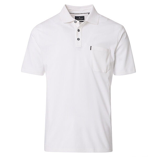 CasaModa | Polohemd uni | Edles Melange-Garn | Farbe&nbsp;weiss