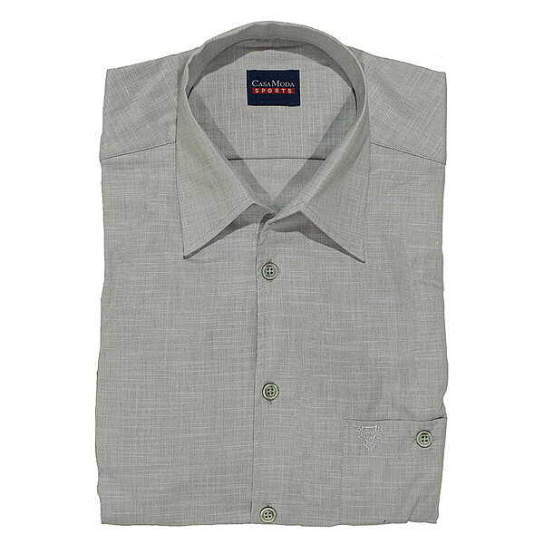 CasaModa | Popeline Hemd | Langarm | Vario-Kragen | Blau Grau