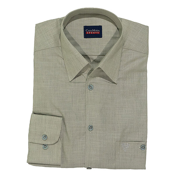 CasaModa | Popeline Hemd | Langarm | Vario-Kragen | Schilf