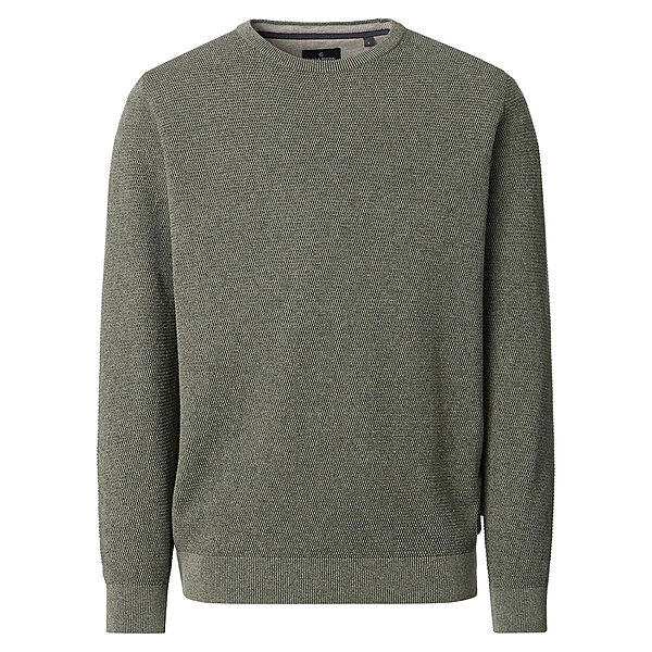 CasaModa | Rundhals-Pullover | Baumwolle Strukturstrick | Gr�n