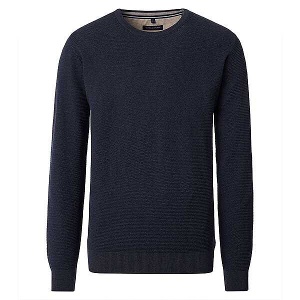 CasaModa | Rundhals-Pullover | Baumwolle Strukturstrick | Marine
