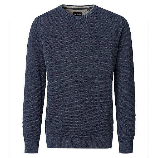 CasaModa | Rundhals-Pullover | Baumwolle Strukturstrick | Marine