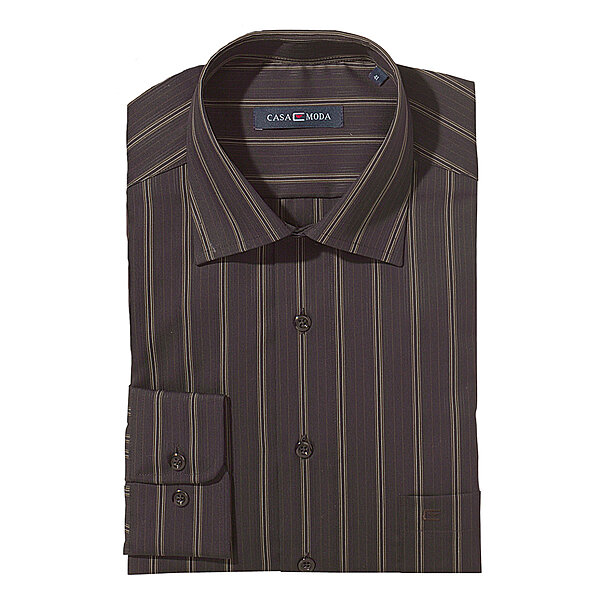 CasaModa | Semi-Dress Hemd | Kent-Kragen | Bgelfreie Baumwolle | Dunkelbraun