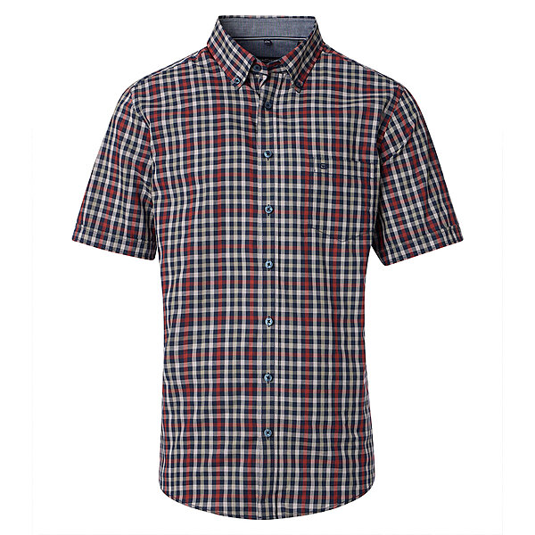 CasaModa | Halbarmhemd | Baumwolle | Button-down-Kragen | Rot Karo