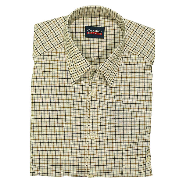 CasaModa | Sporthemd | Vario-Kragen | Beige Karo