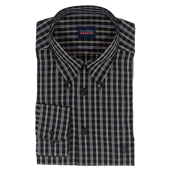 CasaModa | Freizeithemd | Langarm | Schwarz/Camel