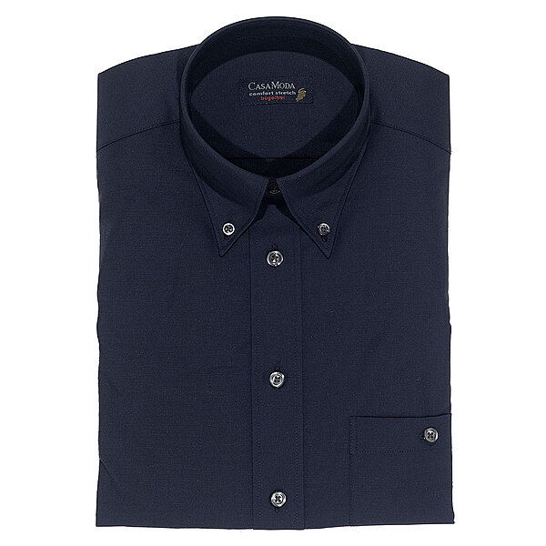 CasaModa | Stretch-Hemd | Button-Down-Kragen | Elastische Baumwolle | Dunkelblau