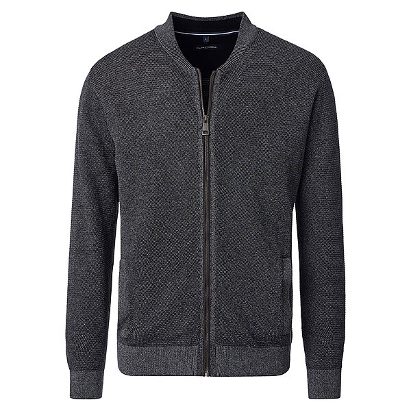 CasaModa | Strickjacke | Baumwolle Strukturstrick | Anthrazit