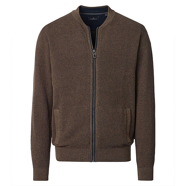 CasaModa | Strickjacke | Baumwolle Strukturstrick | Braun